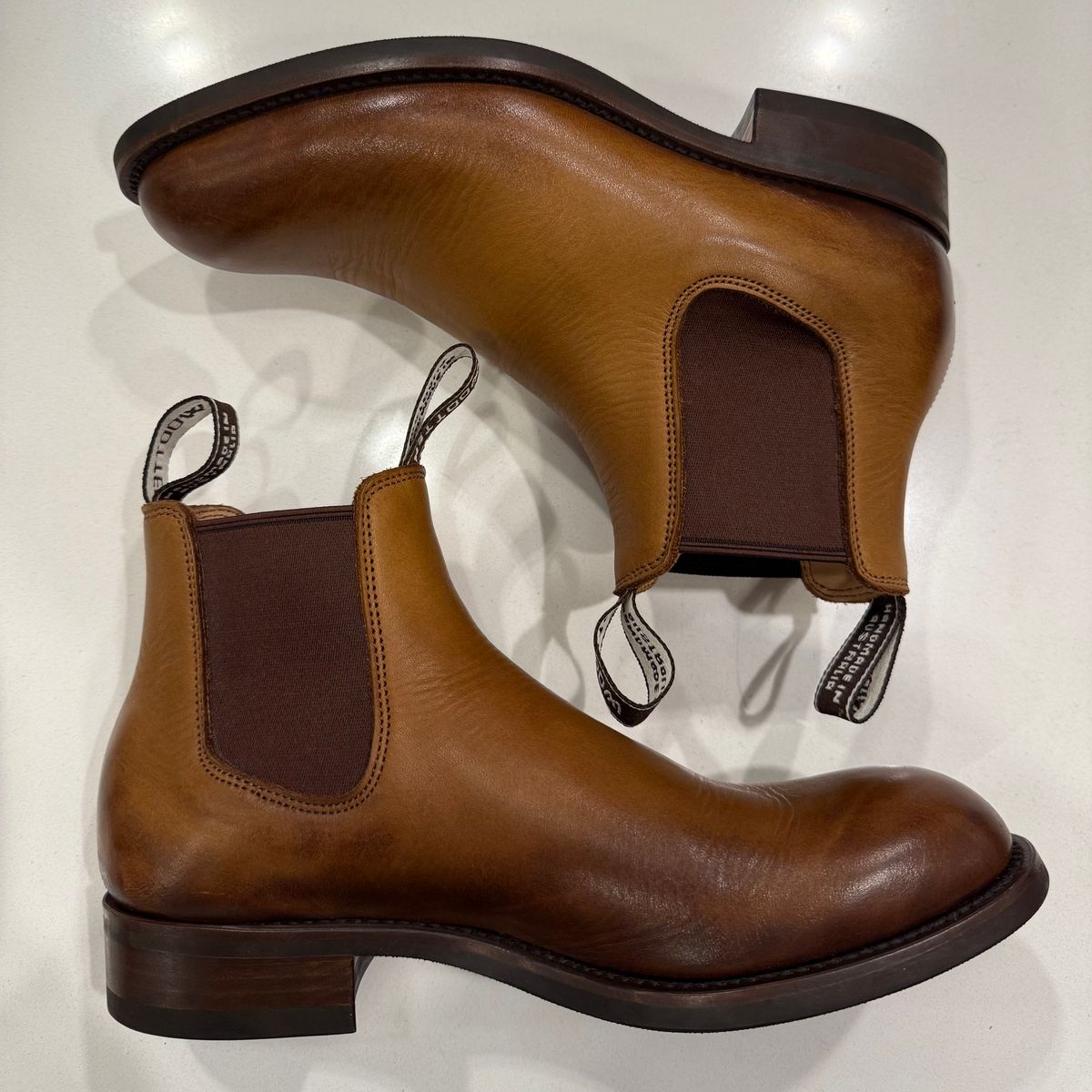 Photo by chris.8888 on September 14, 2025 of the Wootten Jack Heritage Gusset Boot in Tannery Geelong Saddle Tan.