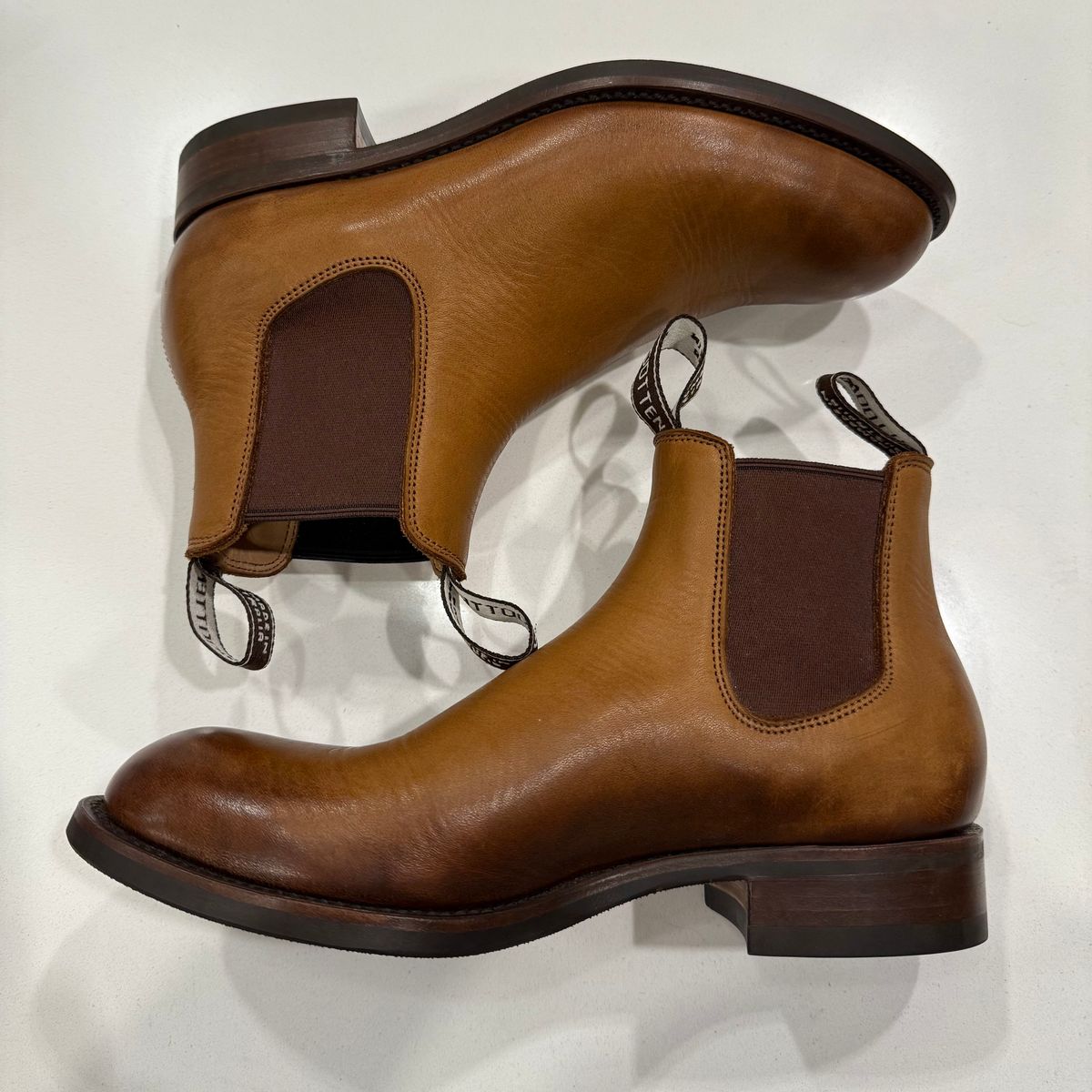 Photo by chris.8888 on September 14, 2025 of the Wootten Jack Heritage Gusset Boot in Tannery Geelong Saddle Tan.
