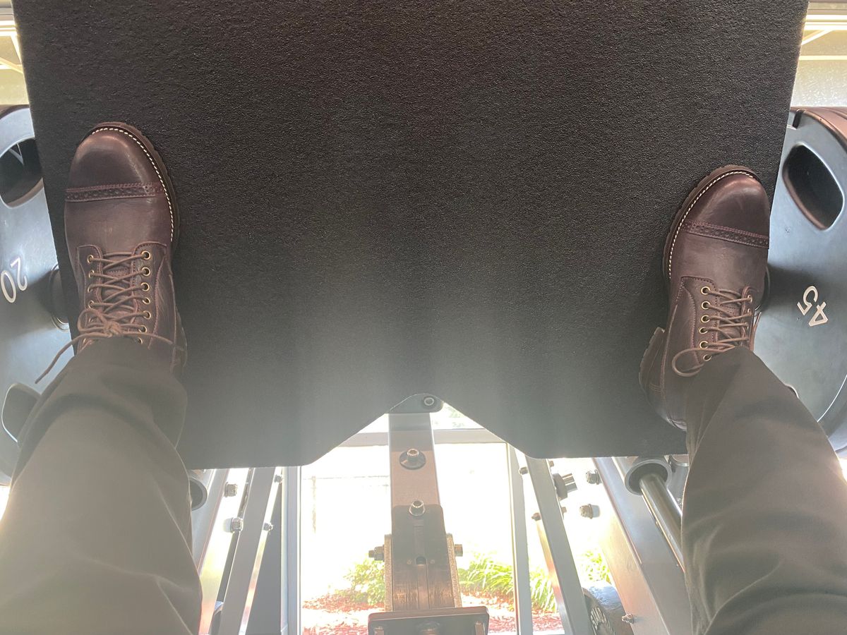 Photo by chris.8888 on June 26, 2025 of the Caswell Boot Company 1912 Russet Marching Shoe Reproduction in Horween Color 8 Aspen Horsefront.