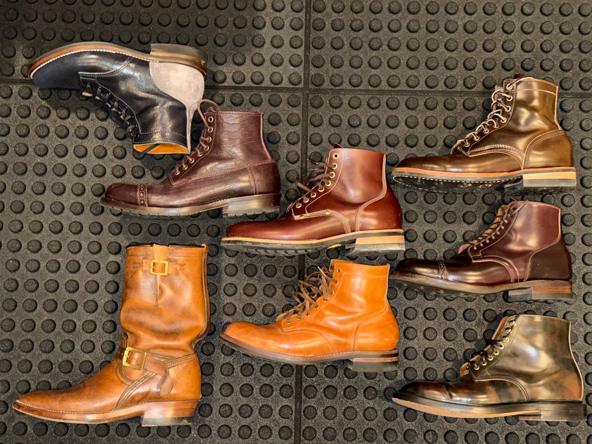 Photo by chris.8888 on February 12, 2026 of the Caswell Boot Company 1912 Russet Marching Shoe Reproduction in Horween Color 8 Aspen Horsefront.