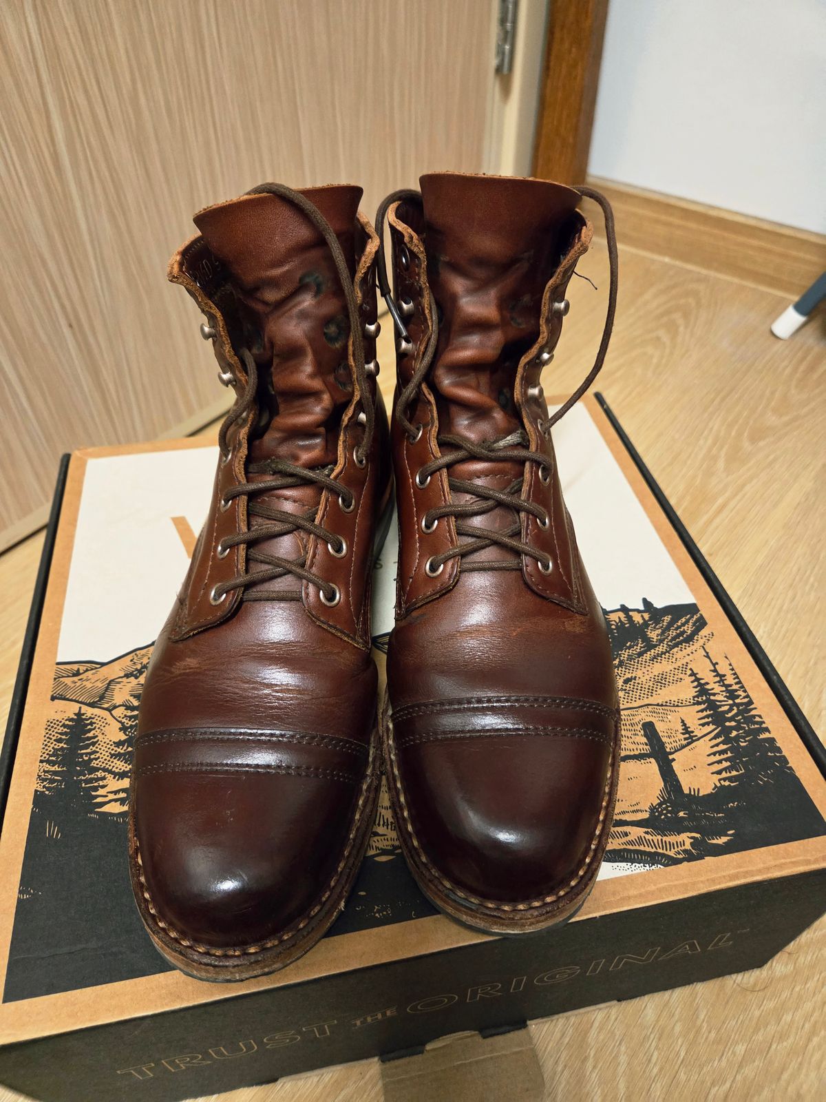 Photo by John1408 on April 20, 2026 of the White's CMP-Sherman in Seidel British Tan Double Shot.