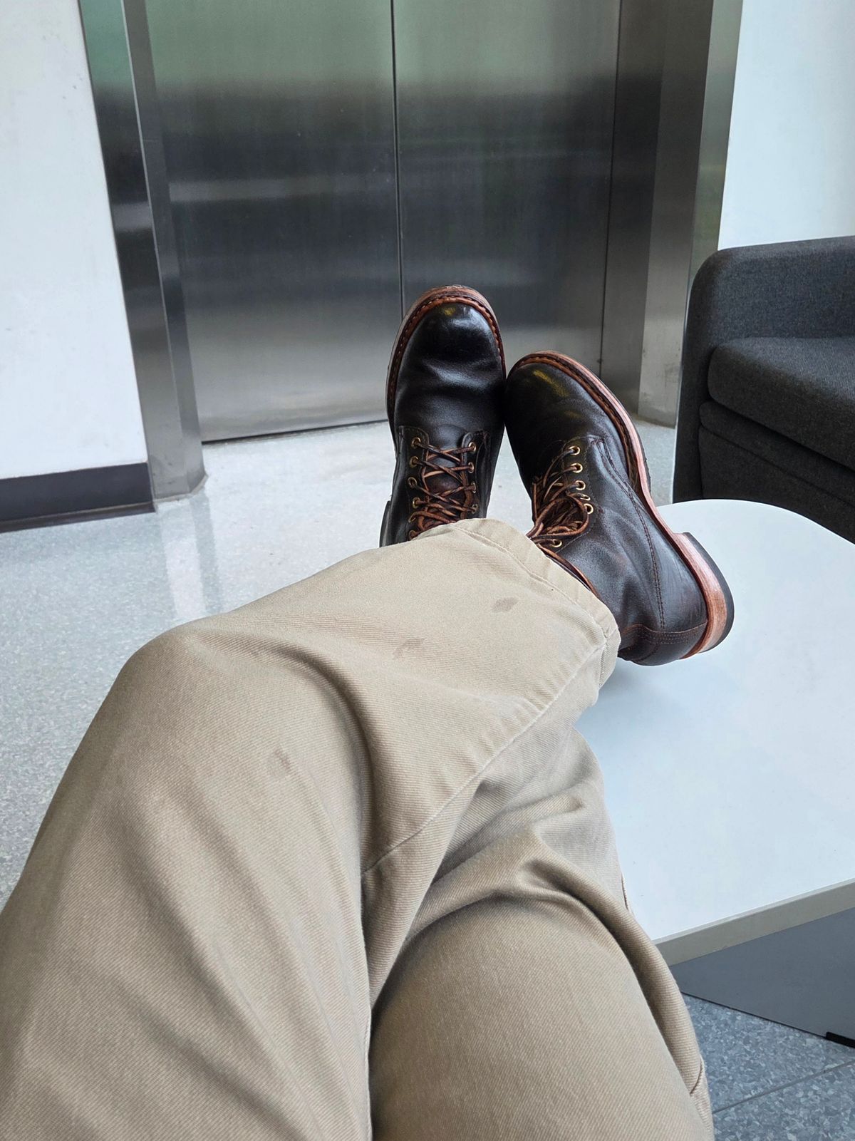 Photo by John1408 on April 24, 2026 of the White's Semi-Dress in Horween Brown Waxed Flesh.