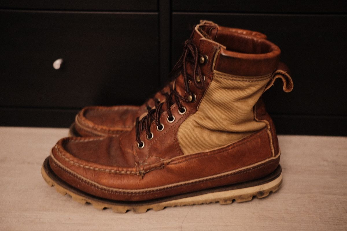 Photo by Blue on November 3, 2025 of the Russell Moccasin Co. Joe's PH in Walnut Timberjack.