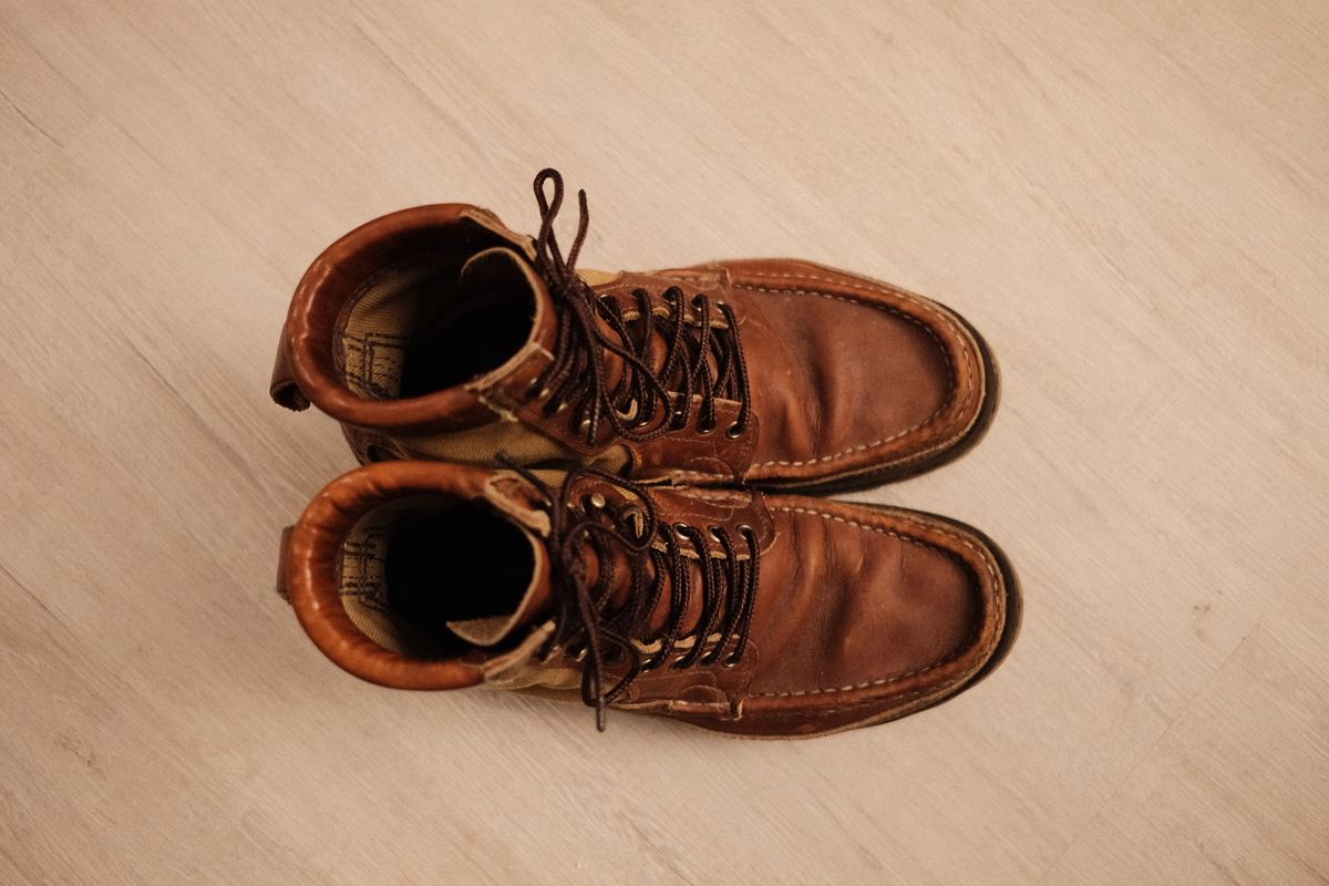 Photo by Blue on November 3, 2025 of the Russell Moccasin Co. Joe's PH in Walnut Timberjack.