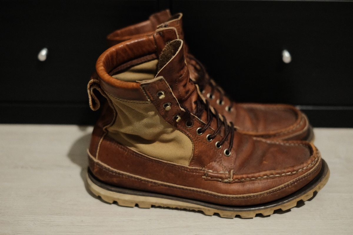 Photo by Blue on December 6, 2025 of the Russell Moccasin Co. Joe's PH in Walnut Timberjack.