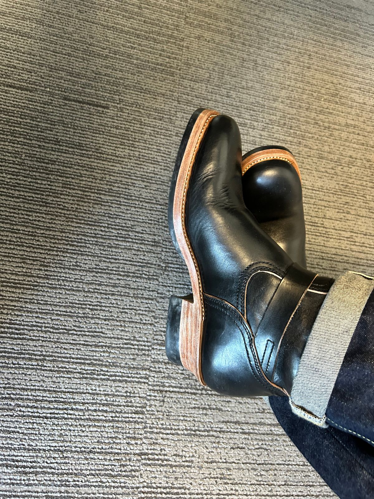 Photo by jeffkhlow8 on April 14, 2026 of the Briselblack The Keeper Type 3 in Maryam Natural Horsebutt Overdyed Black.