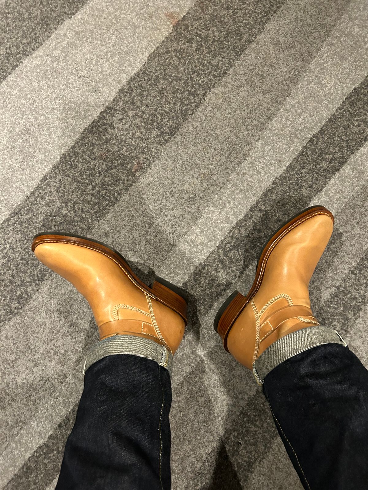 Photo by IronPatina on April 29, 2026 of the Willie's Handmade Boots Engineer Boot in Maryam Natural Horsebutt.
