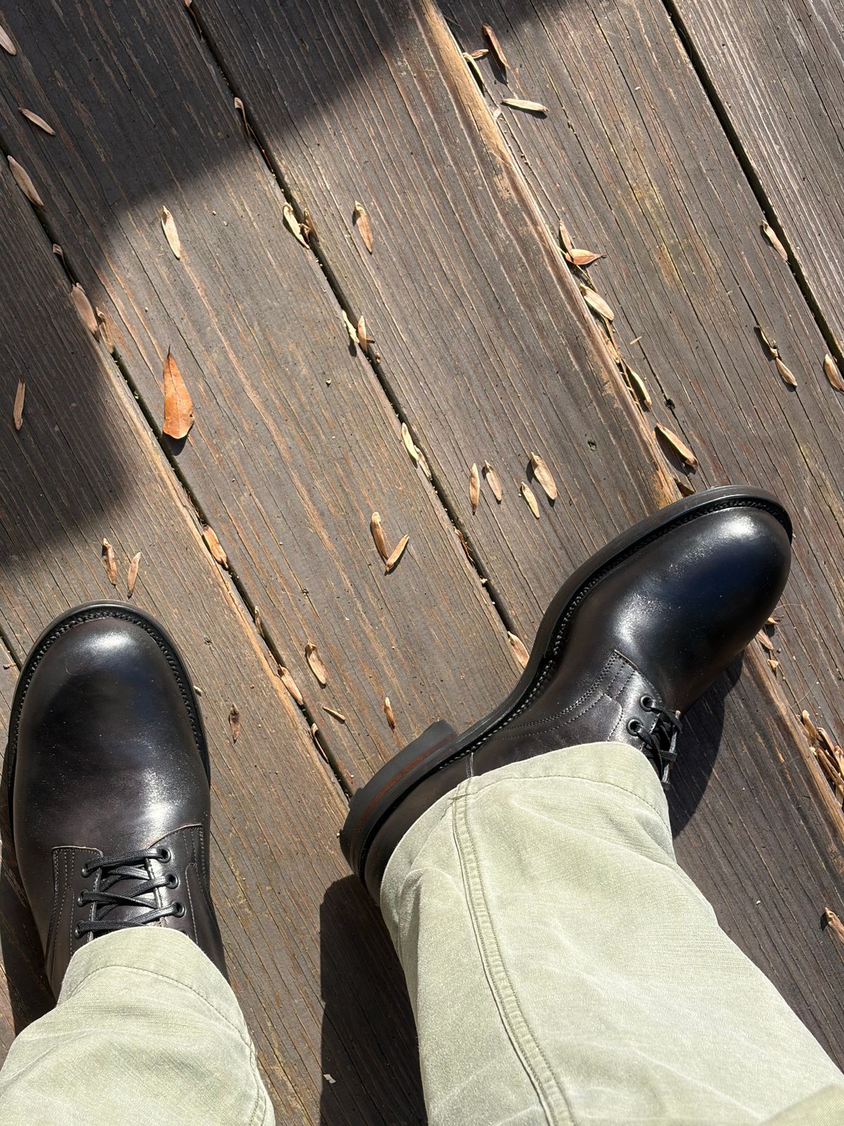 Photo by bobbypats on December 10, 2025 of the Viberg Service Boot in Maryam Black Teacore Horsebutt.