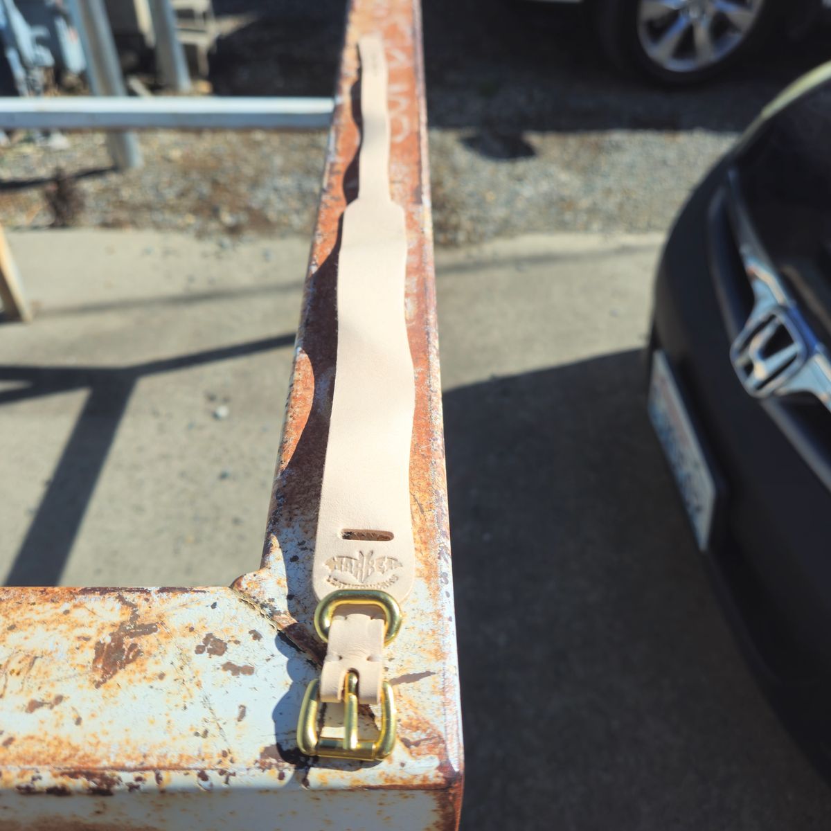Photo by cjelliott on October 3, 2025 of the Harker Leatherworks Natty Veg Cuff in Unknown Natural Veg Tan.