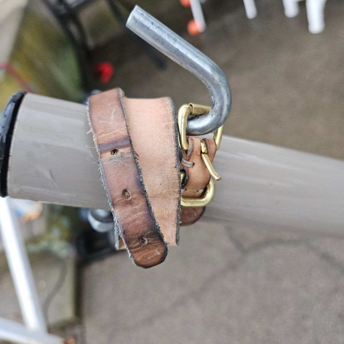 Photo by cjelliott on January 3, 2026 of the Harker Leatherworks Natty Veg Cuff in Unknown Natural Veg Tan.