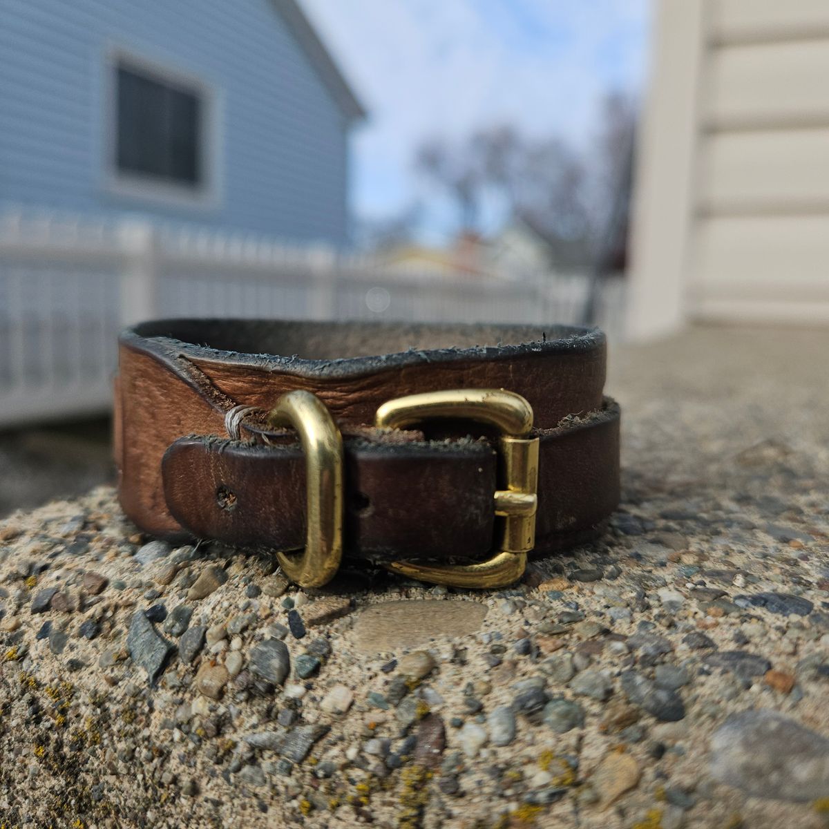 Photo by cjelliott on February 4, 2026 of the Harker Leatherworks Natty Veg Cuff in Unknown Natural Veg Tan.