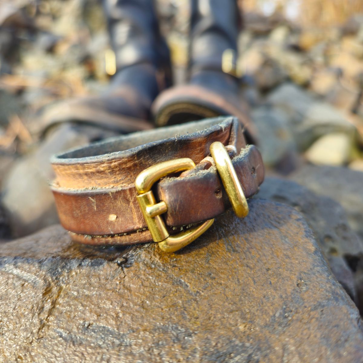 Photo by cjelliott on March 3, 2026 of the Harker Leatherworks Natty Veg Cuff in Unknown Natural Veg Tan.
