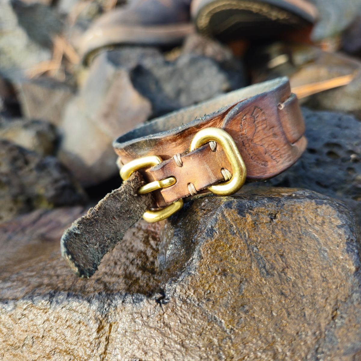 Photo by cjelliott on March 3, 2026 of the Harker Leatherworks Natty Veg Cuff in Unknown Natural Veg Tan.