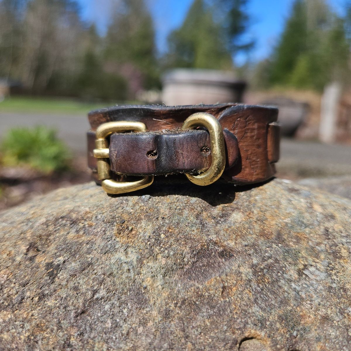 Photo by cjelliott on April 3, 2026 of the Harker Leatherworks Natty Veg Cuff in Unknown Natural Veg Tan.