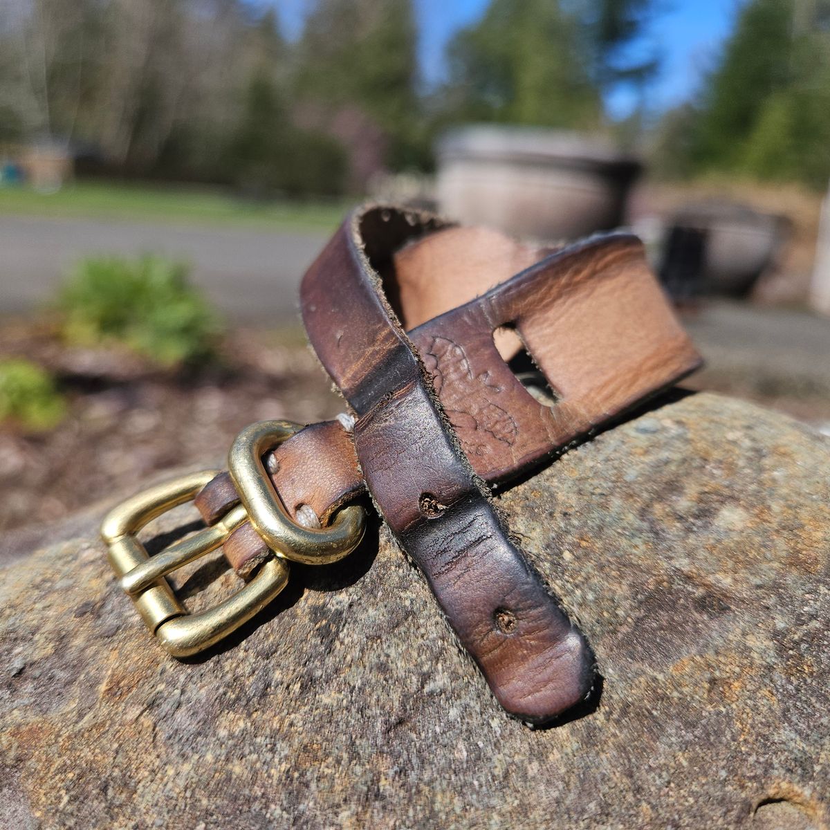 Photo by cjelliott on April 3, 2026 of the Harker Leatherworks Natty Veg Cuff in Unknown Natural Veg Tan.