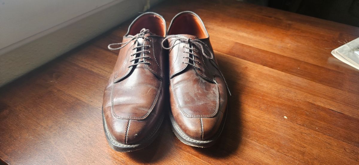 Photo by cjelliott on August 4, 2024 of the Allen Edmonds Delrey in Dark Chili Calfskin.