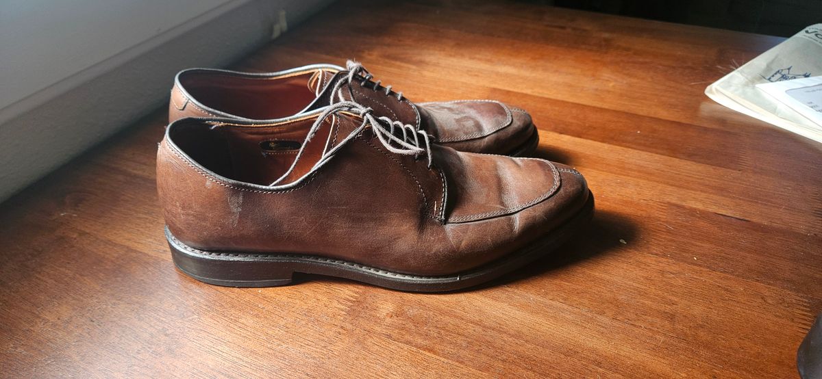 Photo by cjelliott on August 4, 2024 of the Allen Edmonds Delrey in Dark Chili Calfskin.