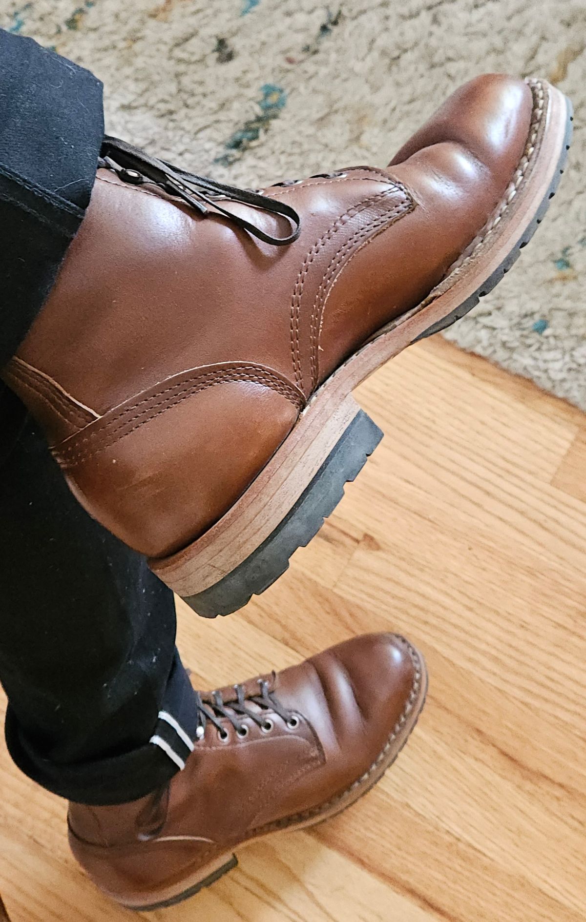 Photo by cjelliott on September 22, 2024 of the White's MP-Sherman Plain Toe in Horween British Tan Chromexcel.