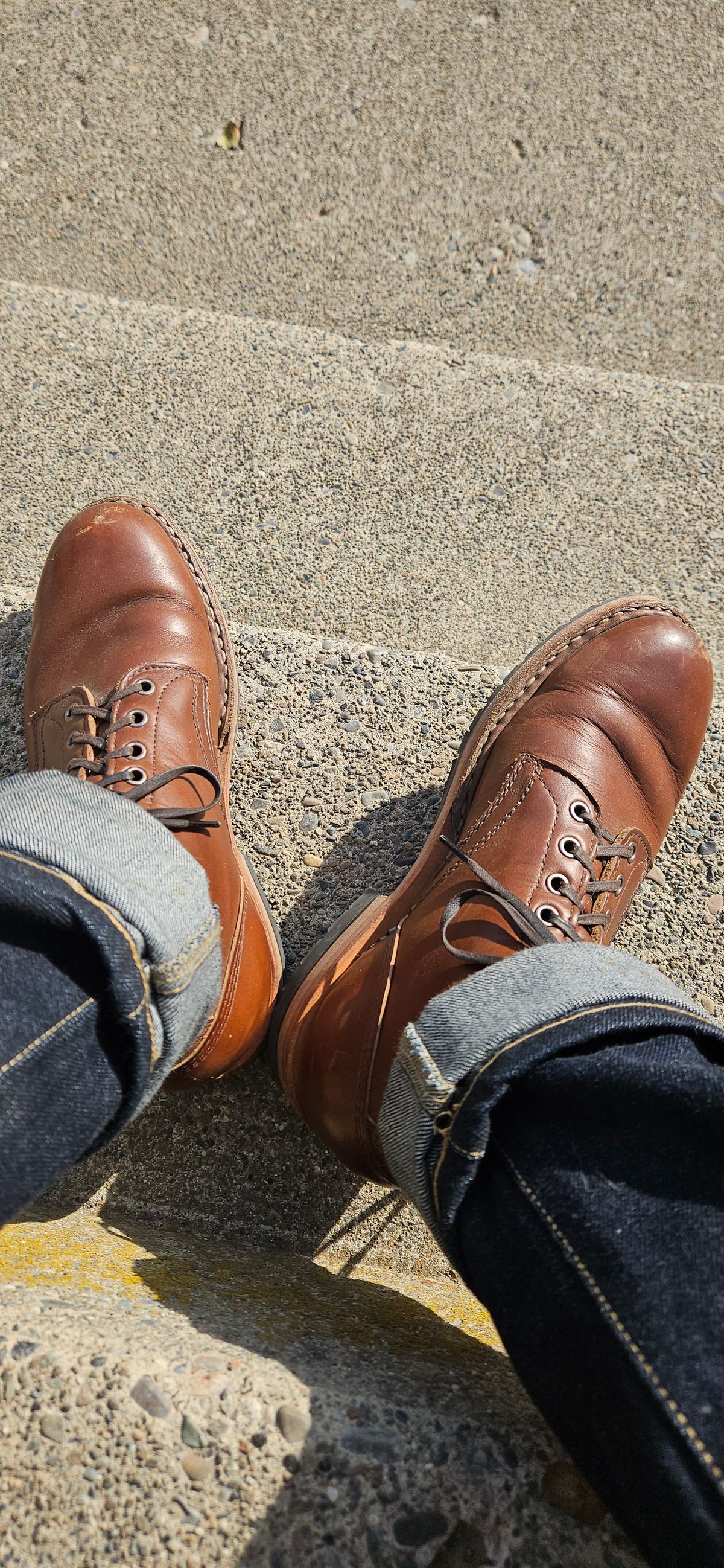 Photo by cjelliott on October 15, 2024 of the White's MP-Sherman Plain Toe in Horween British Tan Chromexcel.