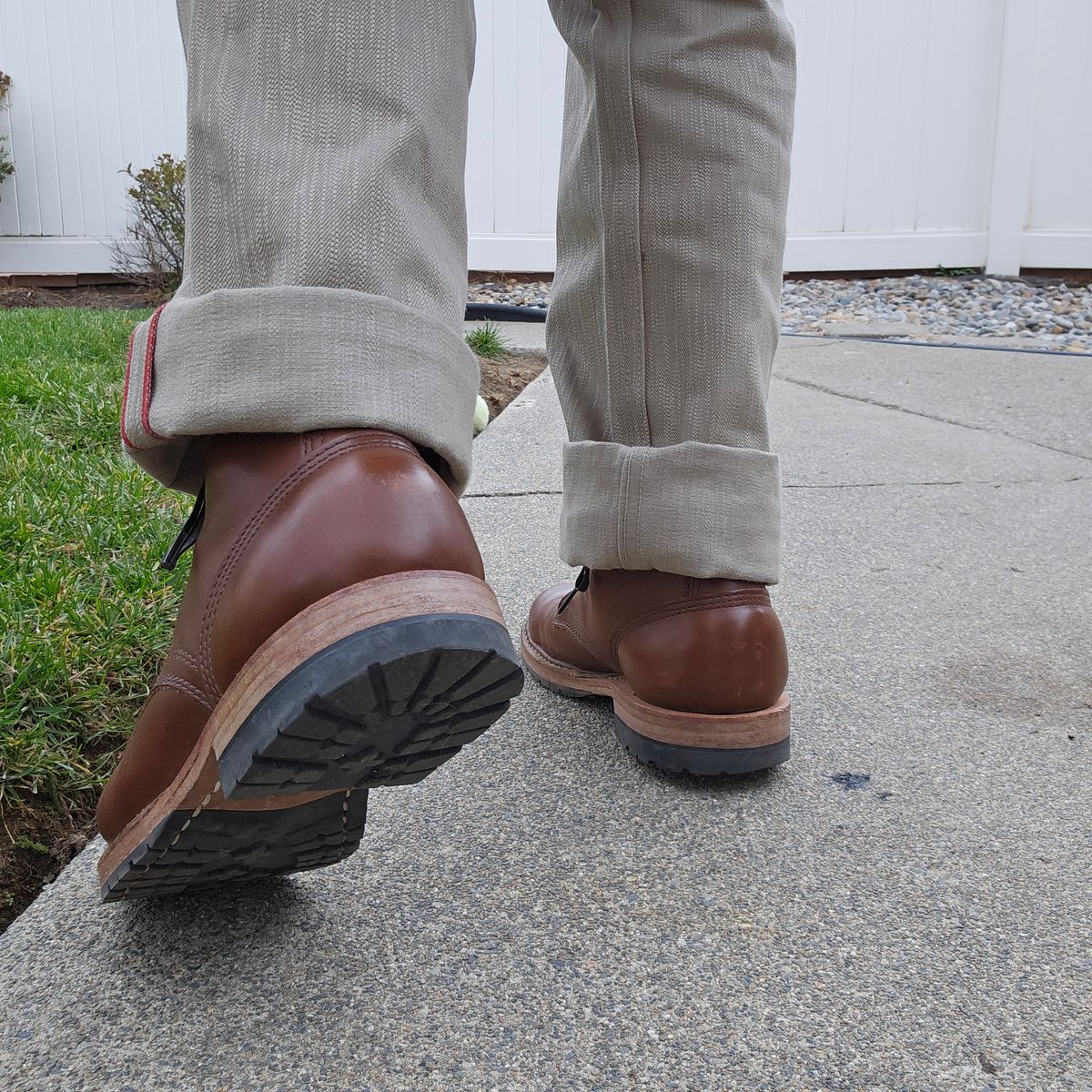 Photo by cjelliott on October 28, 2024 of the White's MP-Sherman Plain Toe in Horween British Tan Chromexcel.