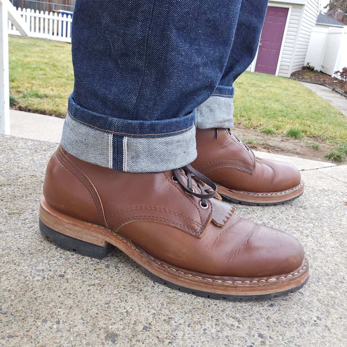 Photo by cjelliott on January 6, 2025 of the White's MP-Sherman Plain Toe in Horween British Tan Chromexcel.