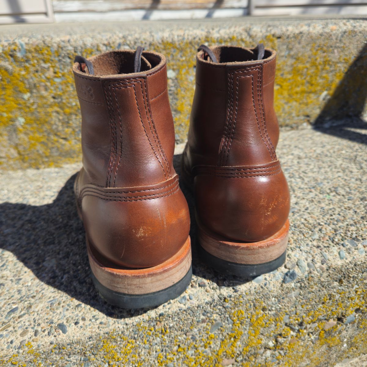 Photo by cjelliott on April 14, 2025 of the White's MP-Sherman Plain Toe in Horween British Tan Chromexcel.