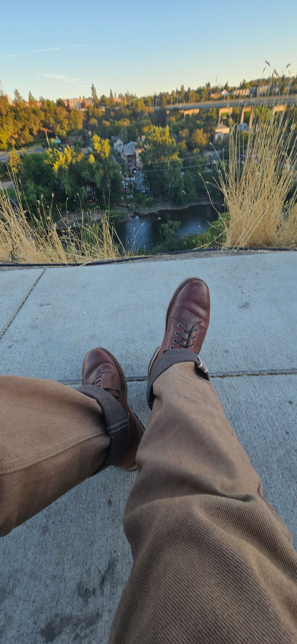 Photo by cjelliott on July 28, 2025 of the White's MP-Sherman Plain Toe in Horween British Tan Chromexcel.