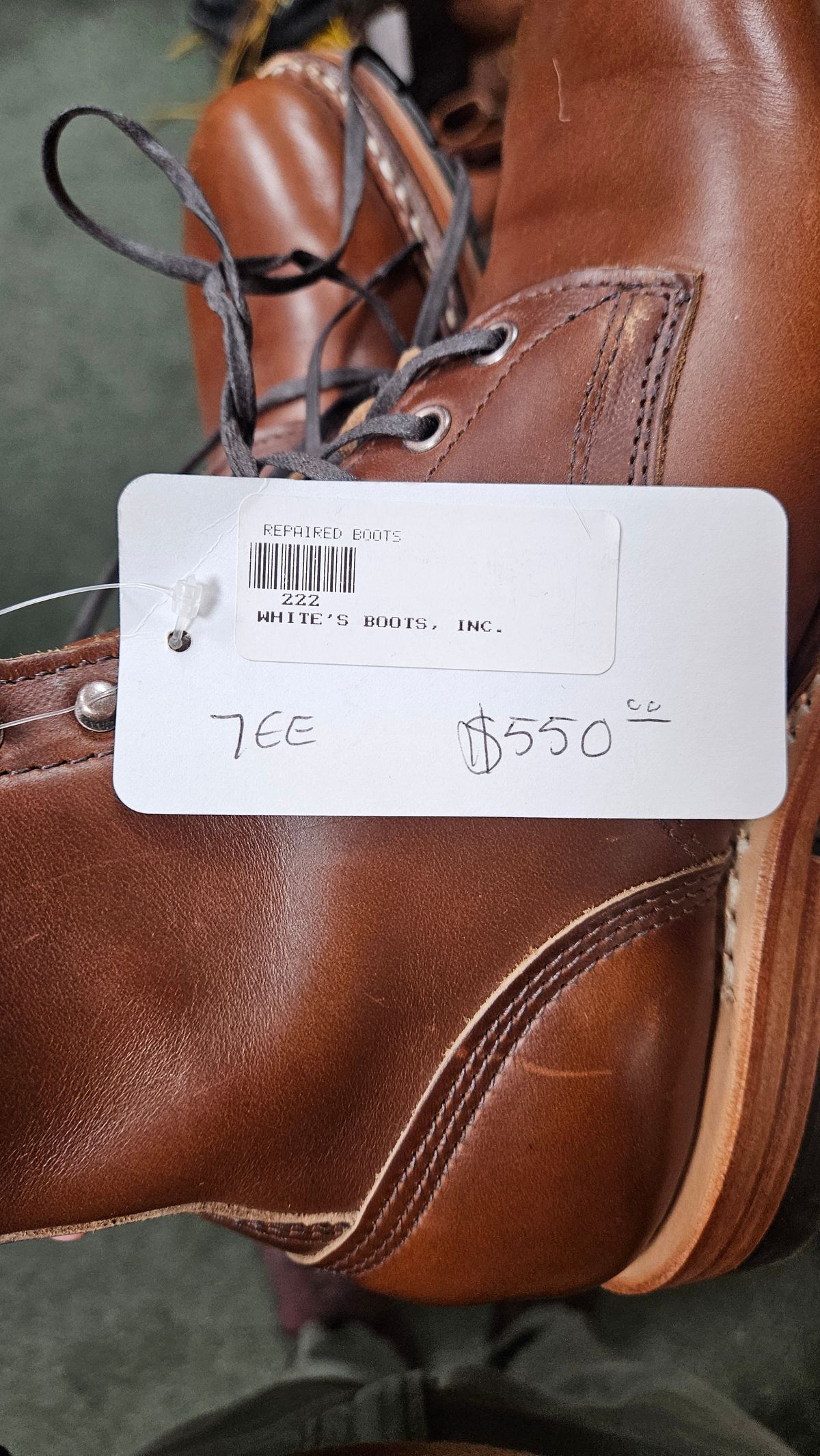 Photo by cjelliott on February 17, 2024 of the White's MP-Sherman Plain Toe in Horween British Tan Chromexcel.