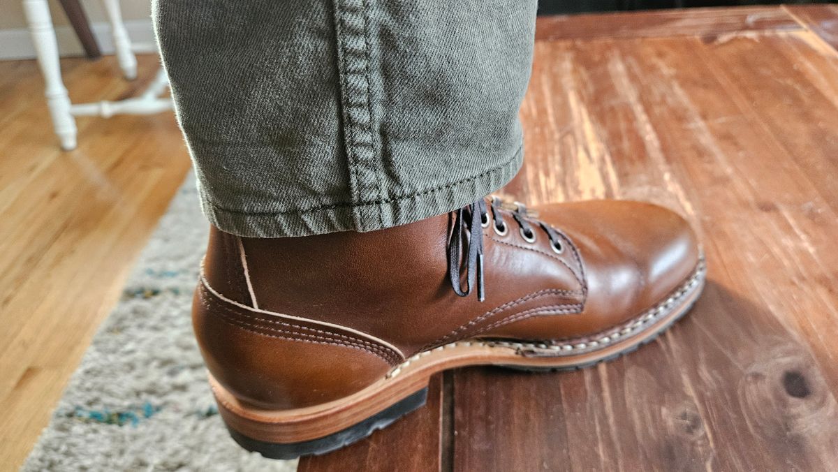 Photo by cjelliott on February 17, 2024 of the White's MP-Sherman Plain Toe in Horween British Tan Chromexcel.