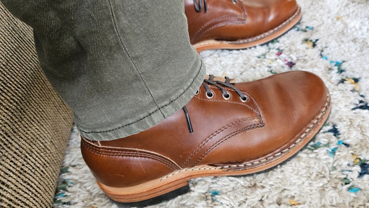 Photo by cjelliott on February 17, 2024 of the White's MP-Sherman Plain Toe in Horween British Tan Chromexcel.