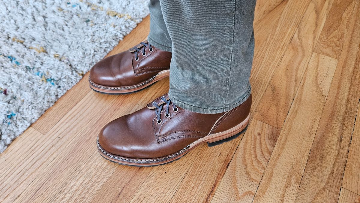 Photo by cjelliott on February 17, 2024 of the White's MP-Sherman Plain Toe in Horween British Tan Chromexcel.