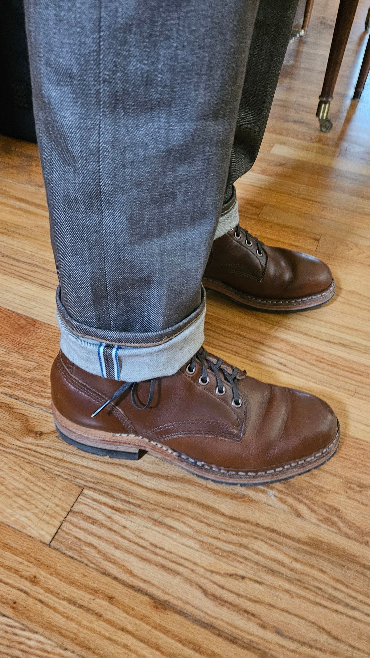 Photo by cjelliott on March 23, 2024 of the White's MP-Sherman Plain Toe in Horween British Tan Chromexcel.