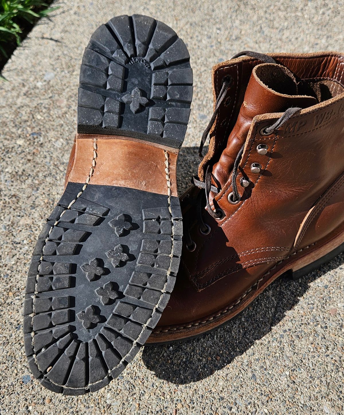 Photo by cjelliott on July 15, 2024 of the White's MP-Sherman Plain Toe in Horween British Tan Chromexcel.