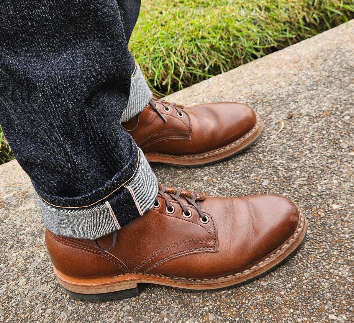 Photo by cjelliott on September 2, 2024 of the White's MP-Sherman Plain Toe in Horween British Tan Chromexcel.