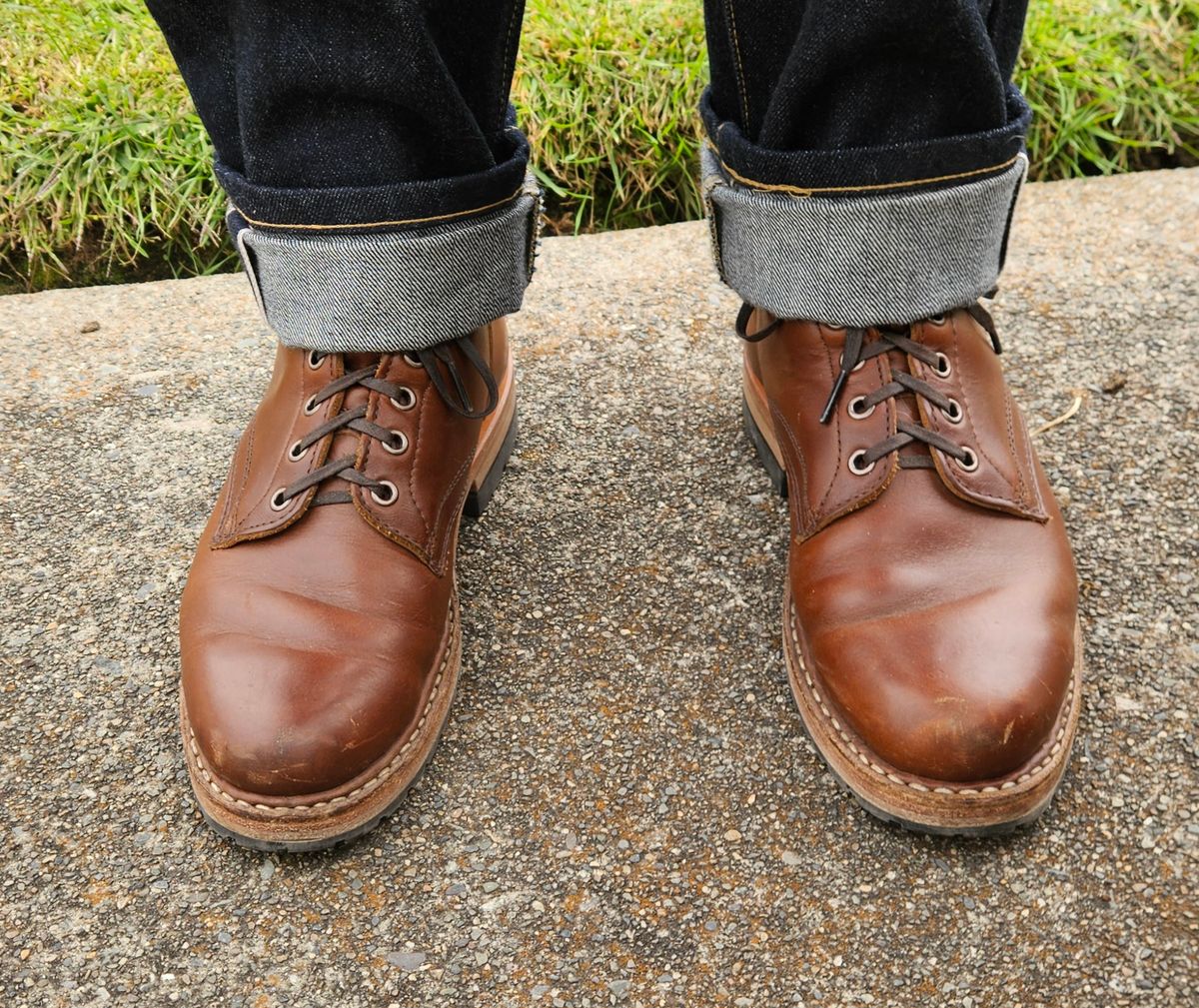 Photo by cjelliott on September 2, 2024 of the White's MP-Sherman Plain Toe in Horween British Tan Chromexcel.