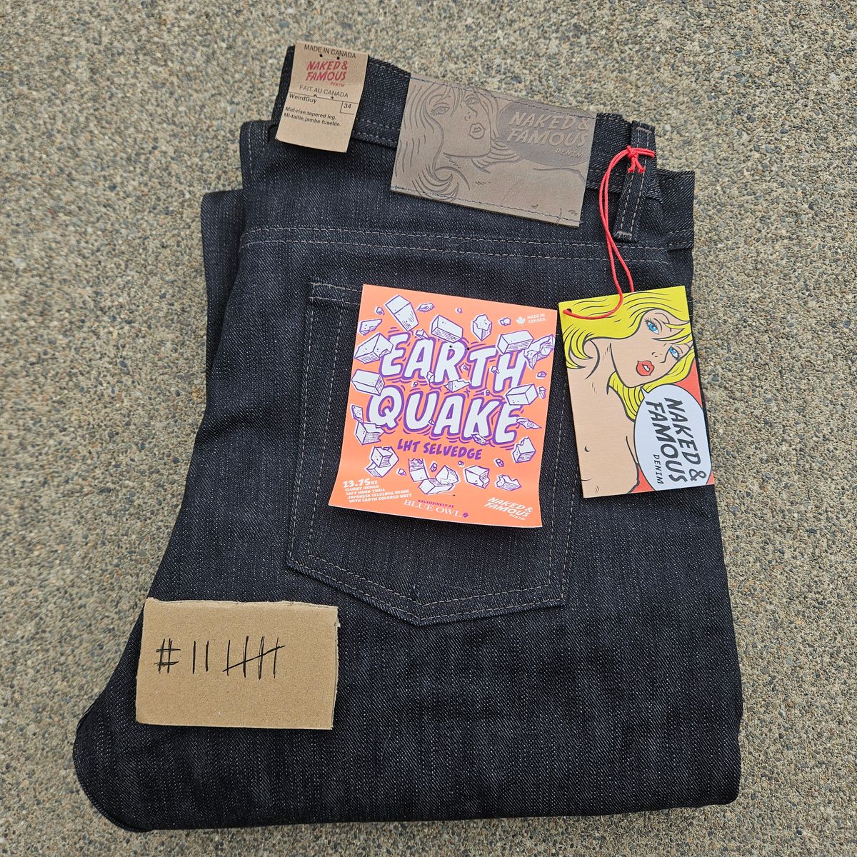 Photo by cjelliott on August 27, 2025 of the Naked And Famous Earthquake LHT - Weird Guy in 13.75 Left Hand Twill Slub.