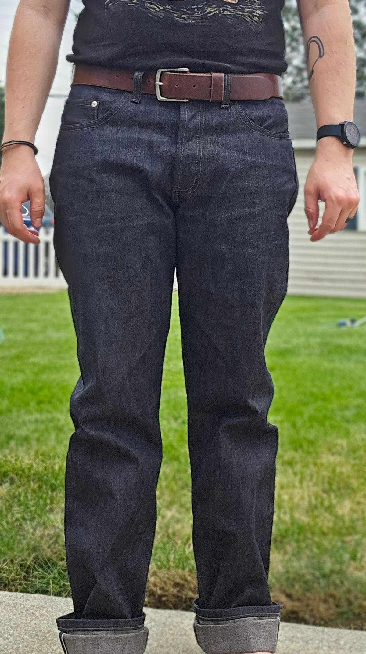 Photo by cjelliott on August 28, 2025 of the Naked And Famous Earthquake LHT - Weird Guy in 13.75 Left Hand Twill Slub.