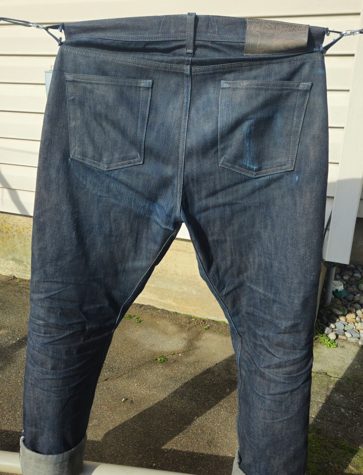 Photo by cjelliott on February 3, 2026 of the Naked And Famous Earthquake LHT - Weird Guy in 13.75 Left Hand Twill Slub.