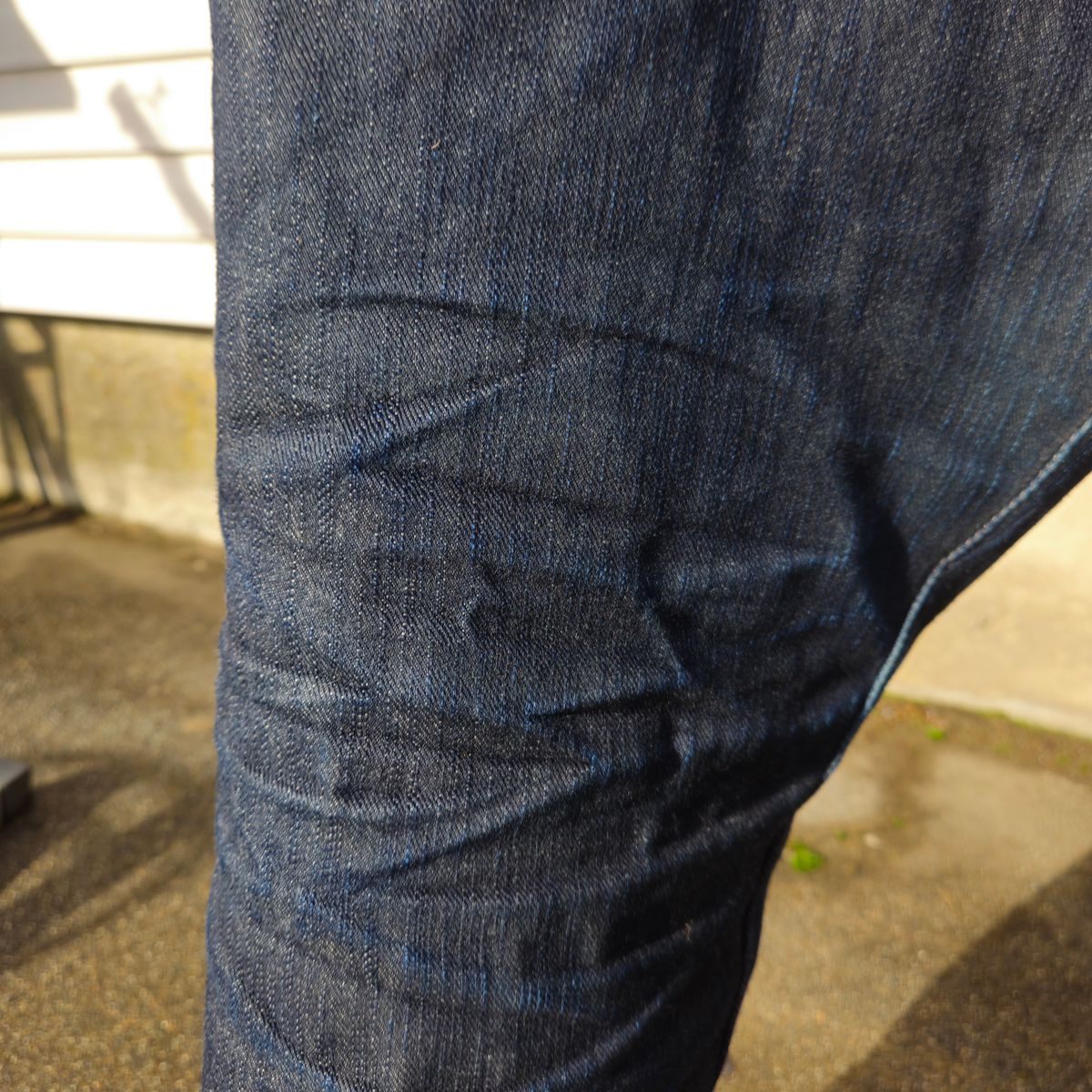 Photo by cjelliott on February 3, 2026 of the Naked And Famous Earthquake LHT - Weird Guy in 13.75 Left Hand Twill Slub.