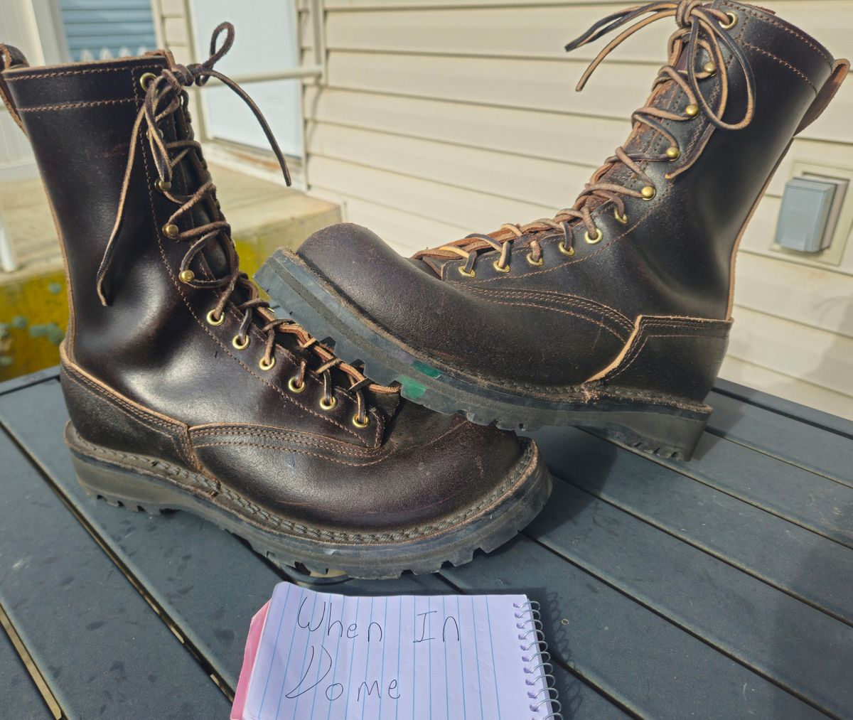 Photo by cjelliott on November 3, 2024 of the Nicks x Rose Anvil ND3 in Horween Brown Waxed Flesh & Seidel 1964 Brown.