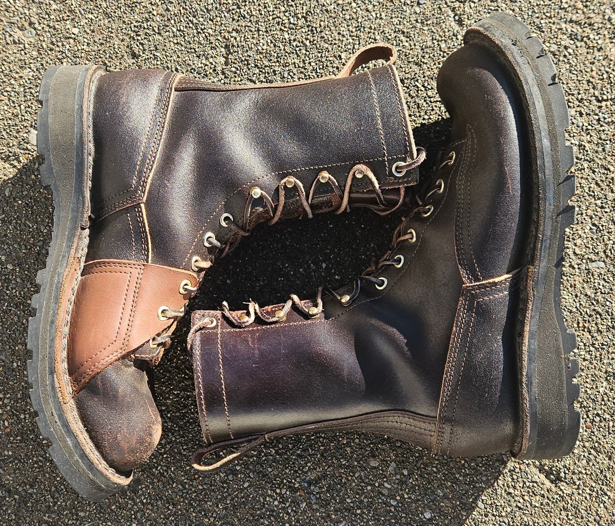 Photo by cjelliott on February 1, 2025 of the Nicks x Rose Anvil ND3 in Horween Brown Waxed Flesh & Seidel 1964 Brown.