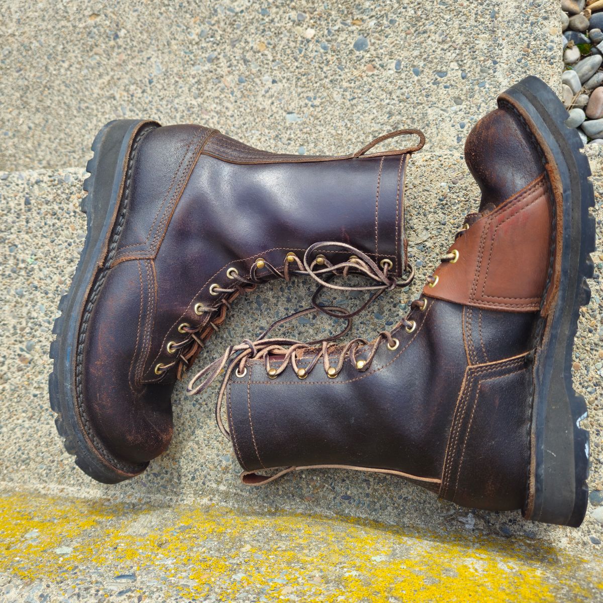 Photo by cjelliott on March 2, 2025 of the Nicks x Rose Anvil ND3 in Horween Brown Waxed Flesh & Seidel 1964 Brown.