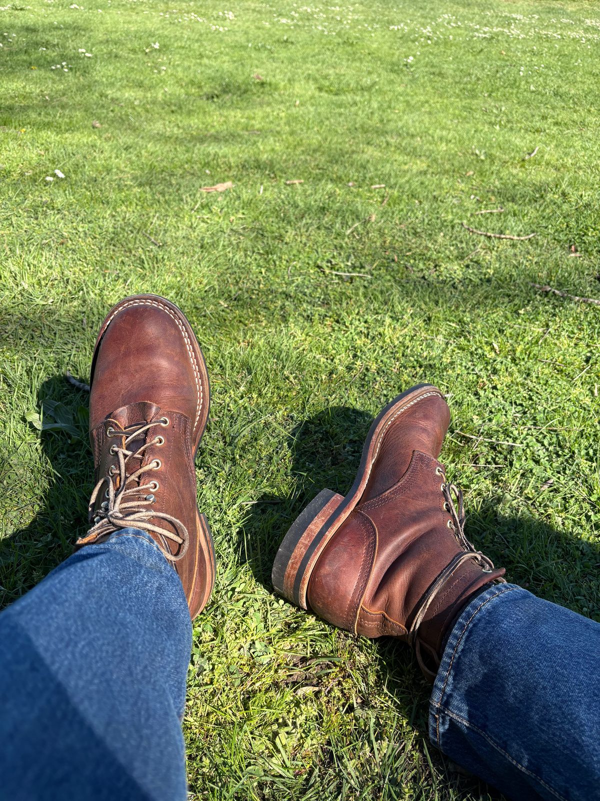 Photo by crichardson on April 25, 2026 of the Nicks Falcon in Horween Orange Predator.