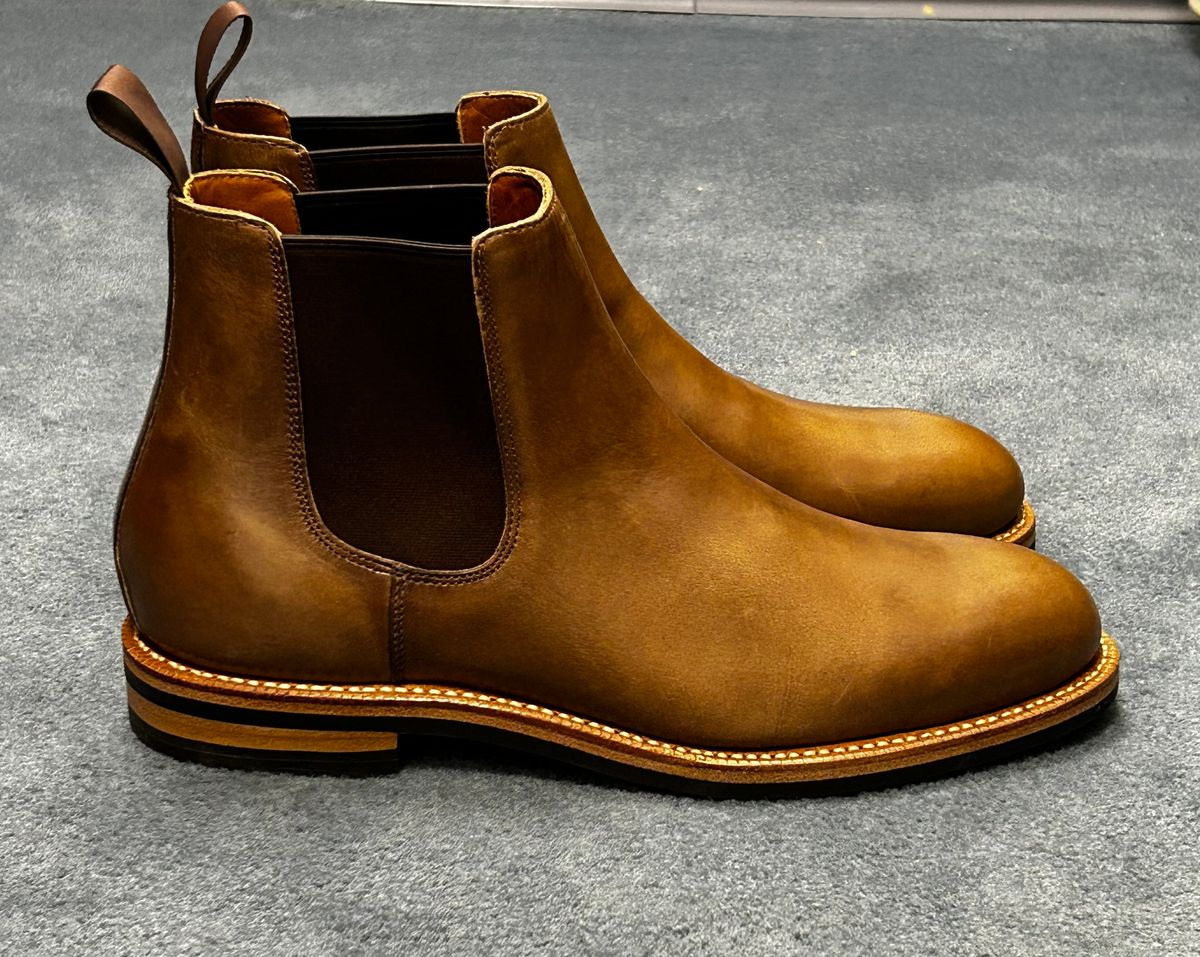 Photo by Patrick_I._Nas on October 1, 2025 of the Grant Stone Chelsea Boot in Horween Dune Chromexcel.