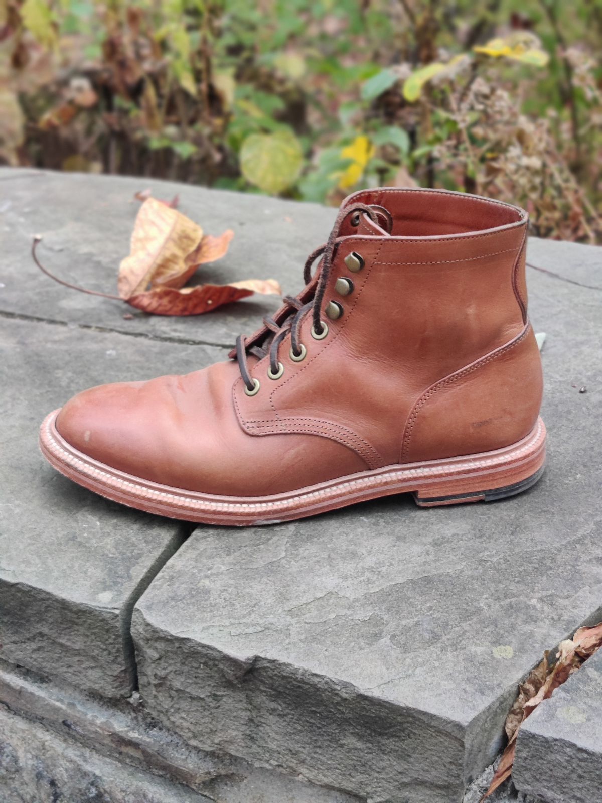 Photo by Patrick_I._Nas on November 10, 2024 of the Grant Stone Diesel Boot in Badalassi Carlo Saddle Tan Minerva.