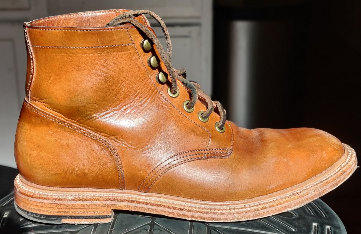 Photo by Patrick_I._Nas on November 16, 2024 of the Grant Stone Diesel Boot in Badalassi Carlo Saddle Tan Minerva.