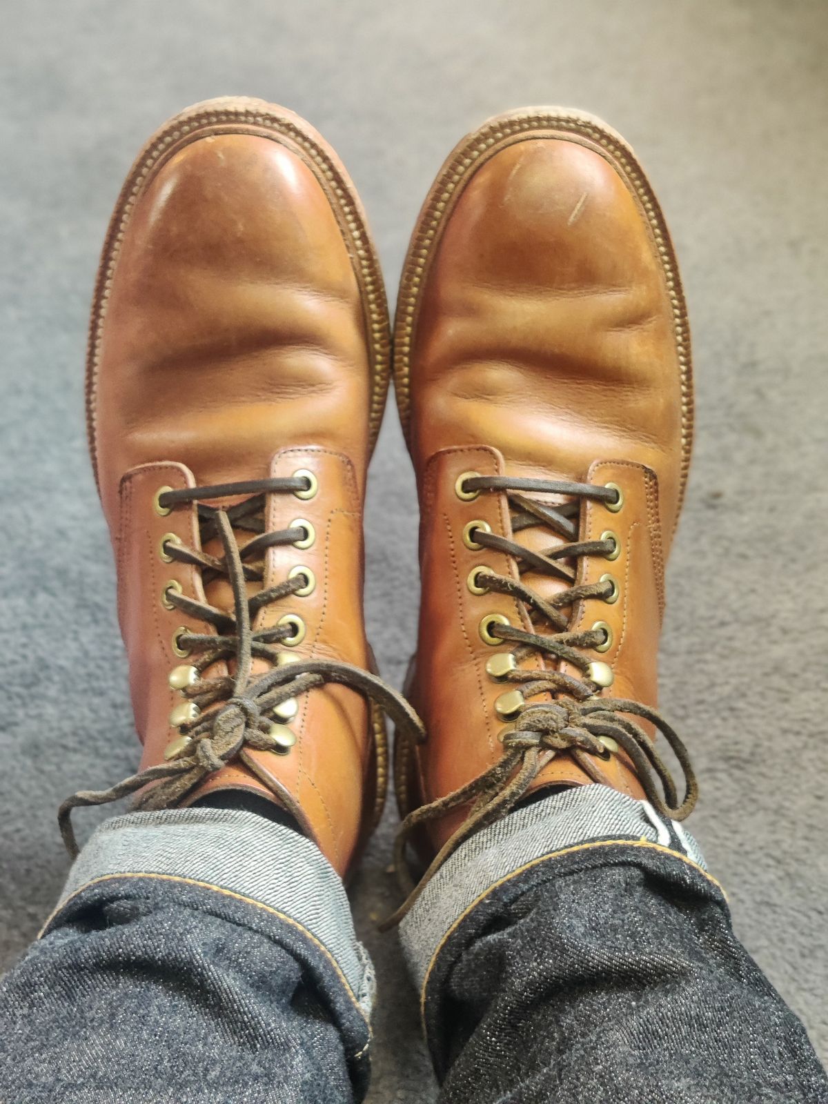 Photo by Patrick_I._Nas on November 18, 2024 of the Grant Stone Diesel Boot in Badalassi Carlo Saddle Tan Minerva.