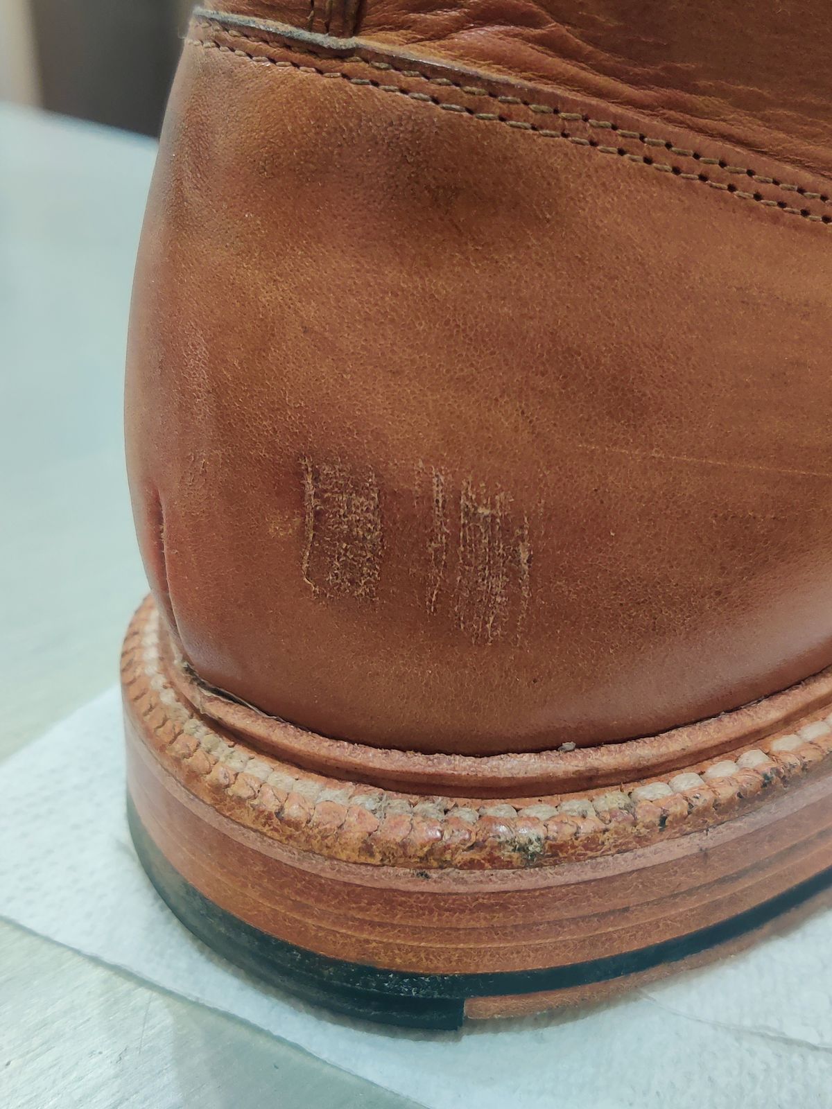 Photo by Patrick_I._Nas on November 20, 2024 of the Grant Stone Diesel Boot in Badalassi Carlo Saddle Tan Minerva.