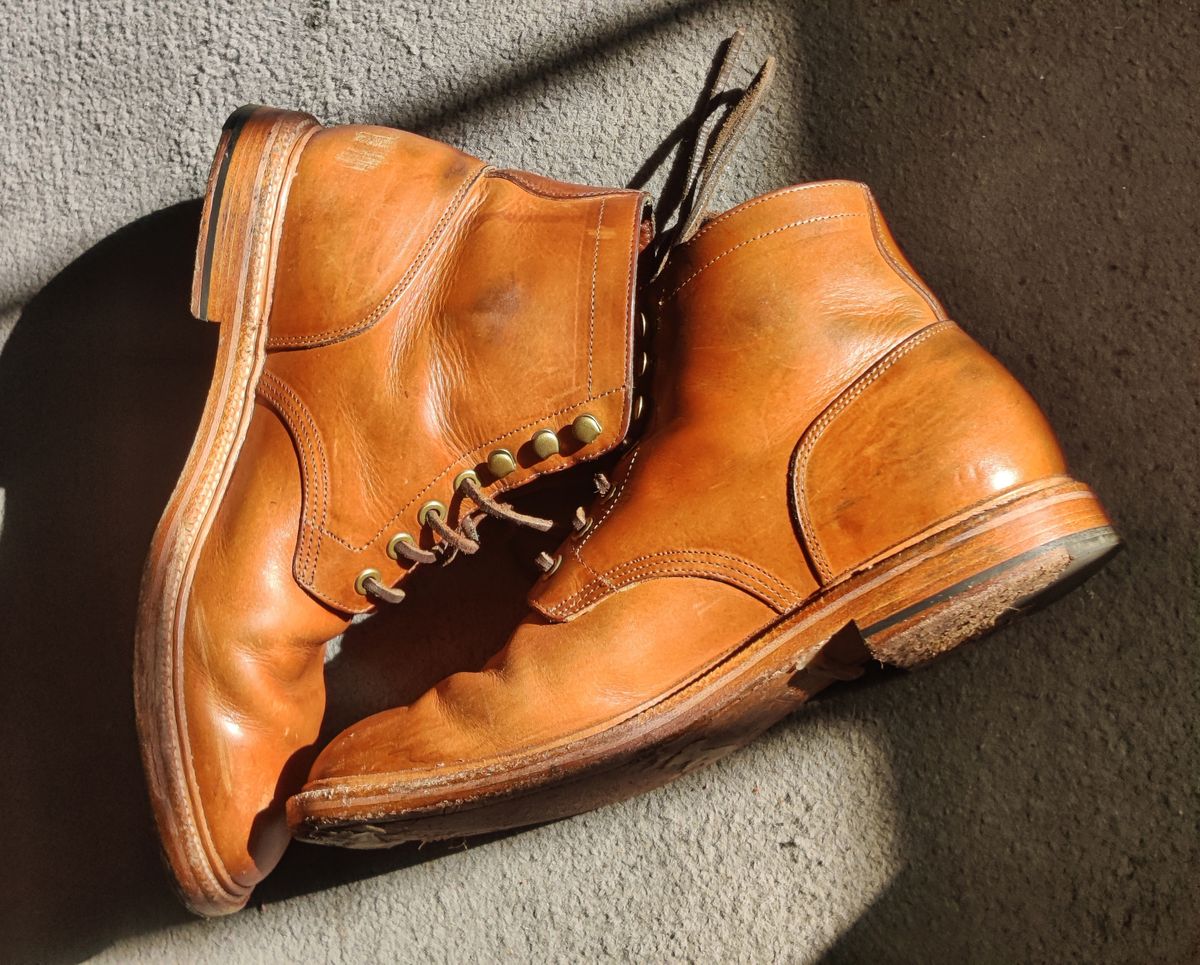 Photo by Patrick_I._Nas on November 26, 2024 of the Grant Stone Diesel Boot in Badalassi Carlo Saddle Tan Minerva.