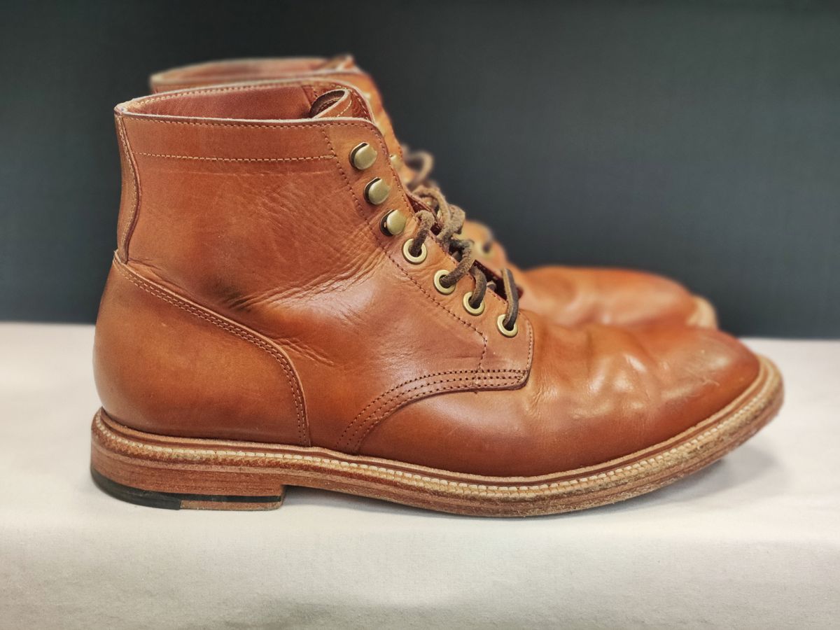 Photo by Patrick_I._Nas on December 2, 2024 of the Grant Stone Diesel Boot in Badalassi Carlo Saddle Tan Minerva.